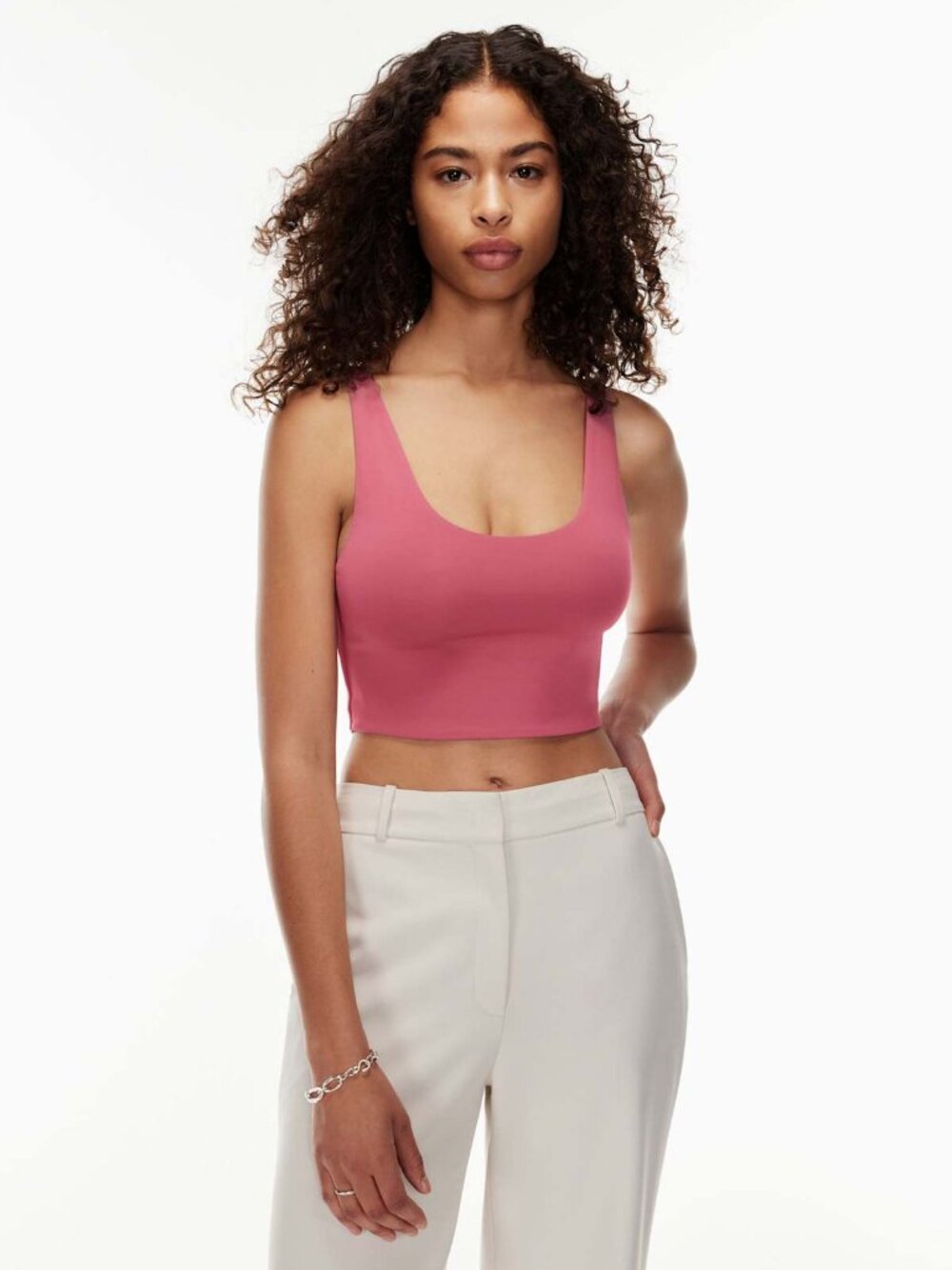 Aritzia Babaton Contour Scoopneck Tank Rhodon Pink